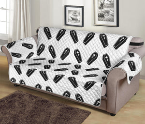 Black And White Coffin Pattern Print Sofa Protector