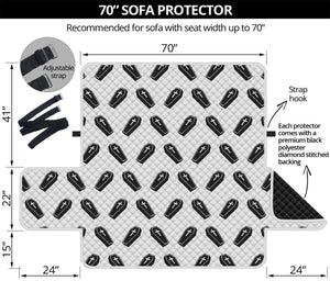 Black And White Coffin Pattern Print Sofa Protector