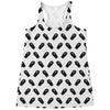 Black And White Coffin Pattern Print Women's Racerback Tank Top