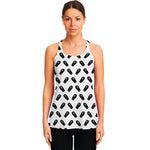 Black And White Coffin Pattern Print Women's Racerback Tank Top