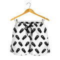 Black And White Coffin Pattern Print Women's Shorts
