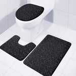 Black And White Constellation Print 3 Piece Bath Mat Set
