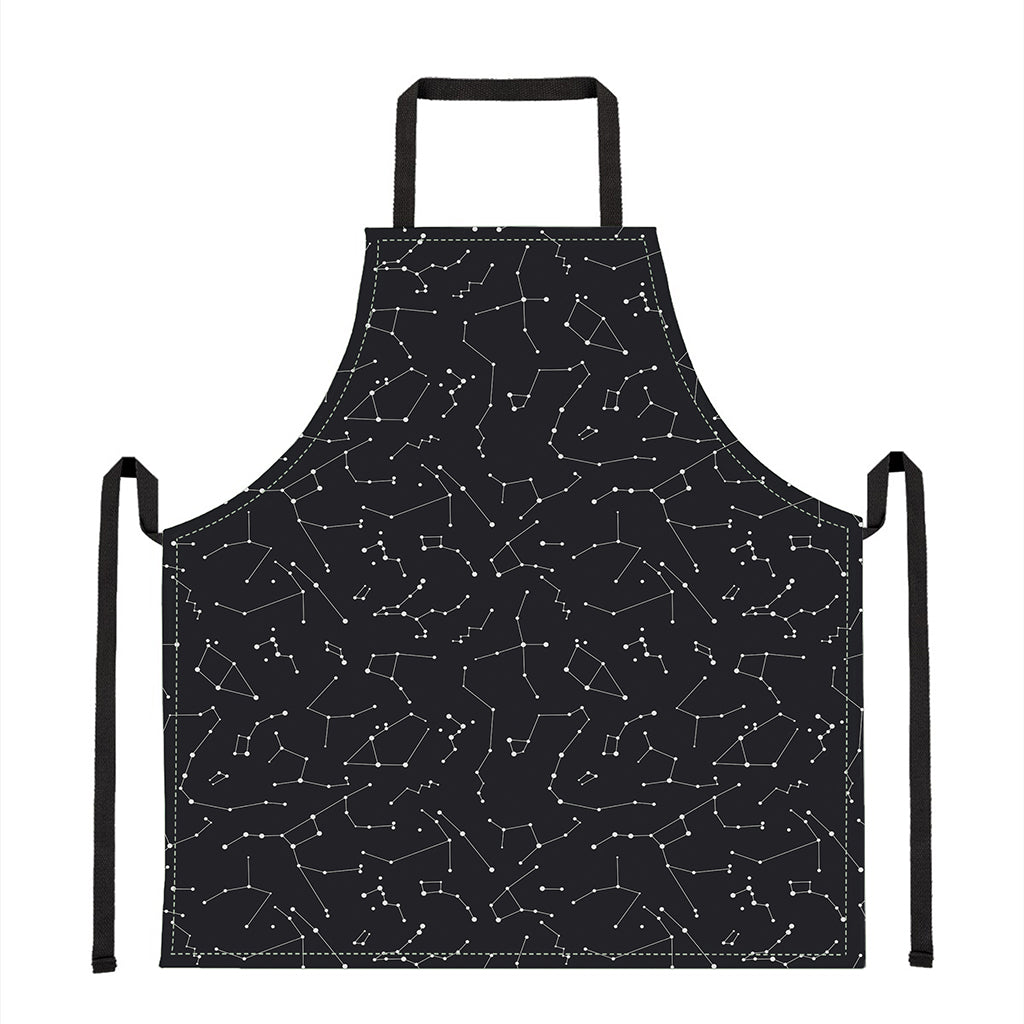 Black And White Constellation Print Apron