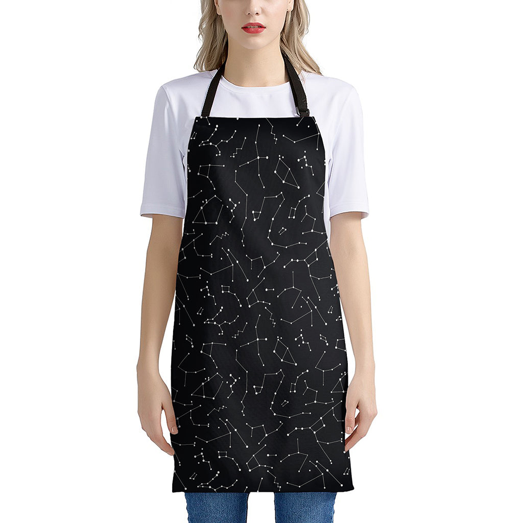 Black And White Constellation Print Apron