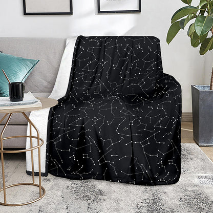 Black And White Constellation Print Blanket