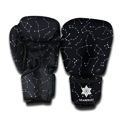 Black And White Constellation Print Boxing Gloves