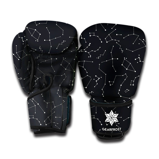 Black And White Constellation Print Boxing Gloves