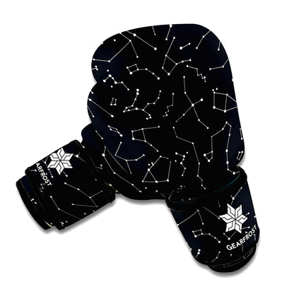 Black And White Constellation Print Boxing Gloves