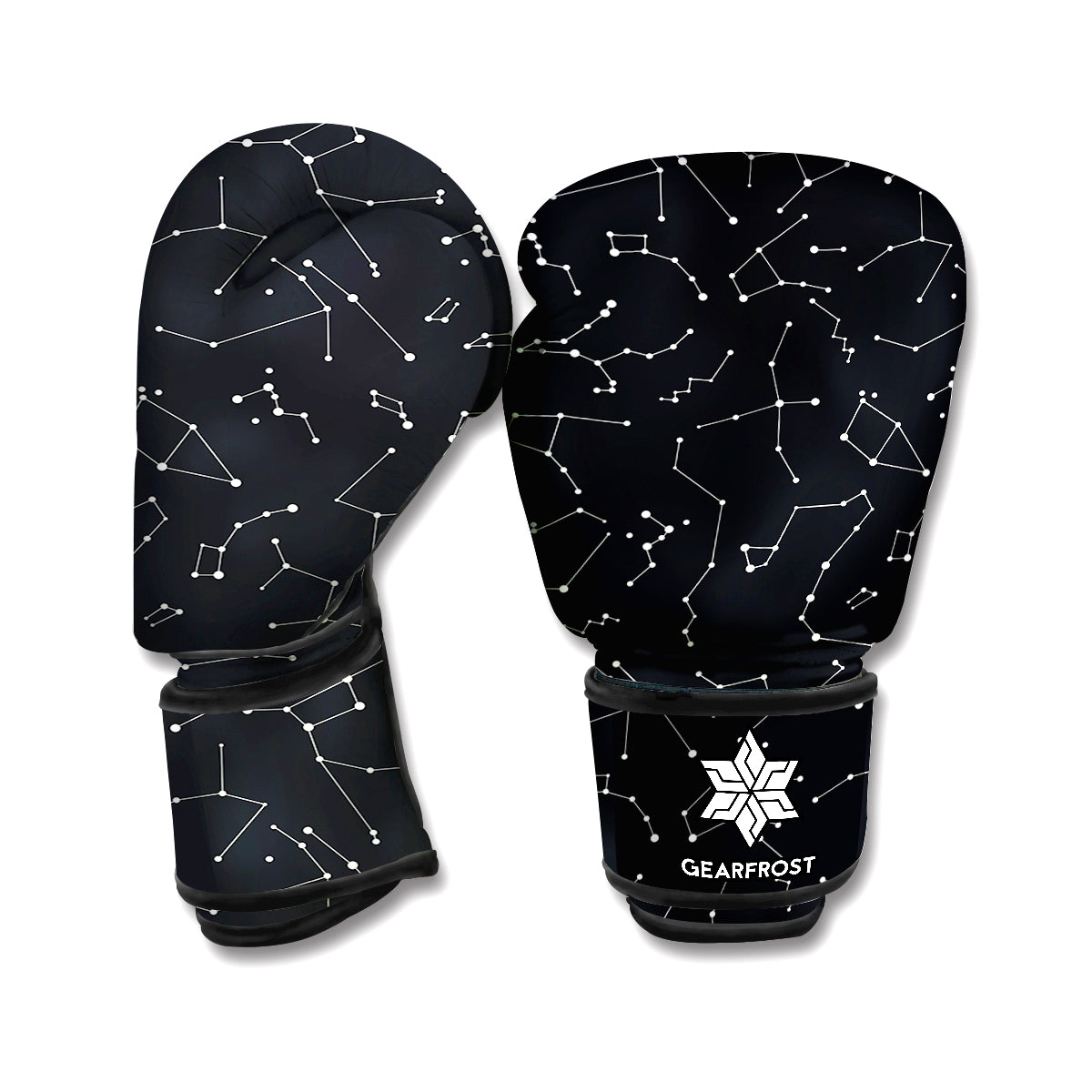 Black And White Constellation Print Boxing Gloves