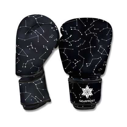 Black And White Constellation Print Boxing Gloves