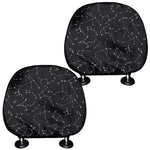 Black And White Constellation Print Car Headrest Covers