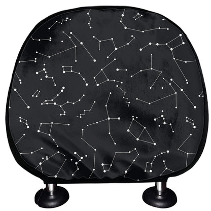 Black And White Constellation Print Car Headrest Covers