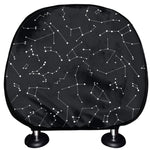 Black And White Constellation Print Car Headrest Covers