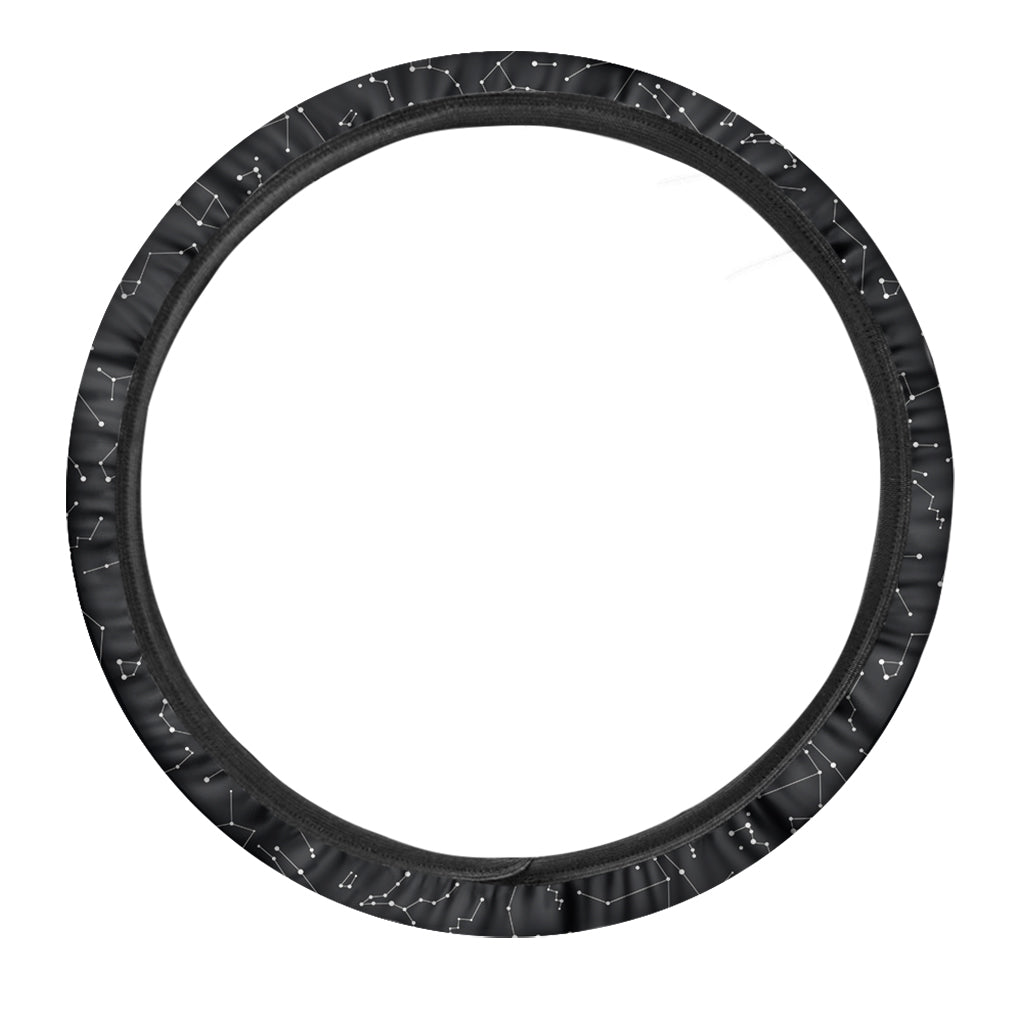 Black And White Constellation Print Car Steering Wheel Cover