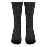 Black And White Constellation Print Crew Socks