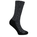 Black And White Constellation Print Crew Socks