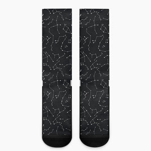 Black And White Constellation Print Crew Socks