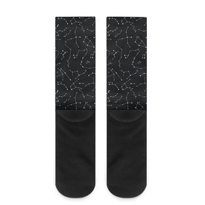 Black And White Constellation Print Crew Socks