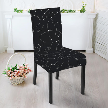 Black And White Constellation Print Dining Chair Slipcover