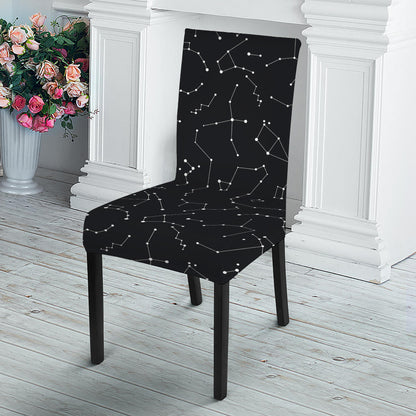 Black And White Constellation Print Dining Chair Slipcover