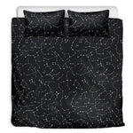 Black And White Constellation Print Duvet Cover Bedding Set