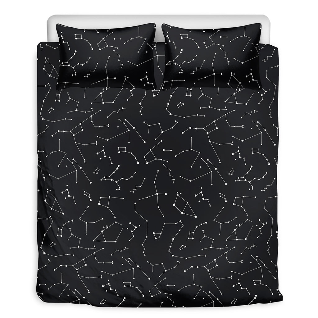 Black And White Constellation Print Duvet Cover Bedding Set