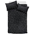 Black And White Constellation Print Duvet Cover Bedding Set