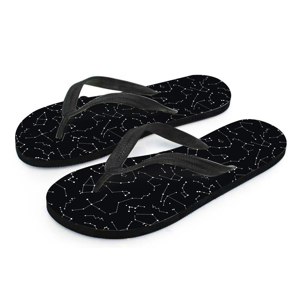 Black And White Constellation Print Flip Flops