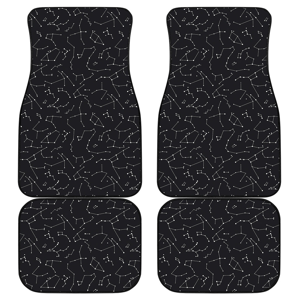 Black And White Constellation Print Front and Back Car Floor Mats