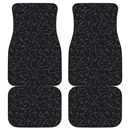 Black And White Constellation Print Front and Back Car Floor Mats