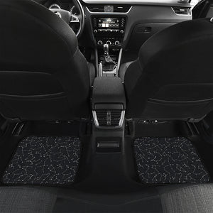 Black And White Constellation Print Front and Back Car Floor Mats