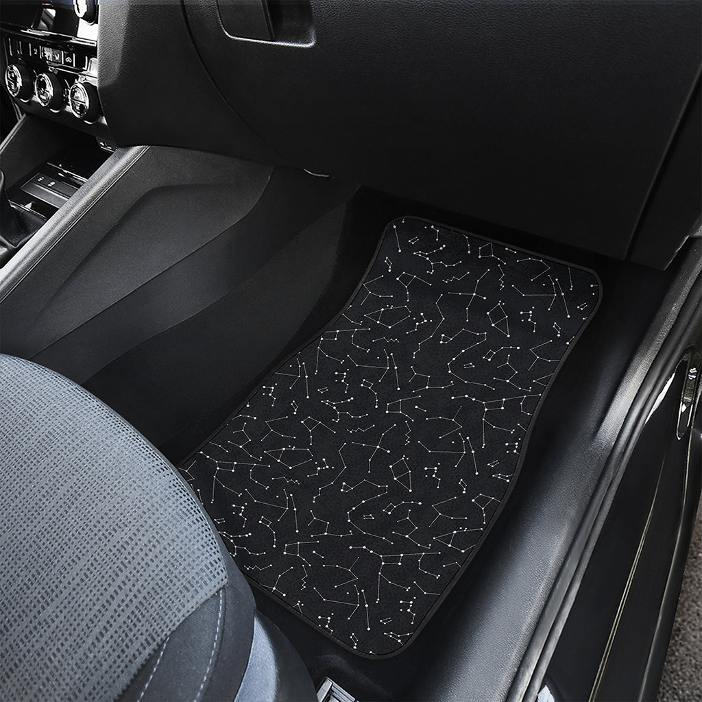 Black And White Constellation Print Front and Back Car Floor Mats