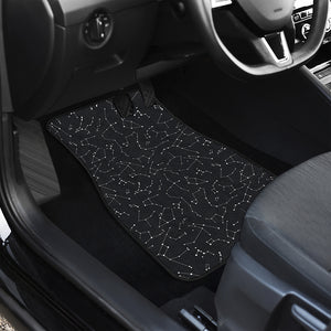 Black And White Constellation Print Front Car Floor Mats