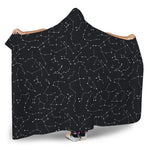 Black And White Constellation Print Hooded Blanket