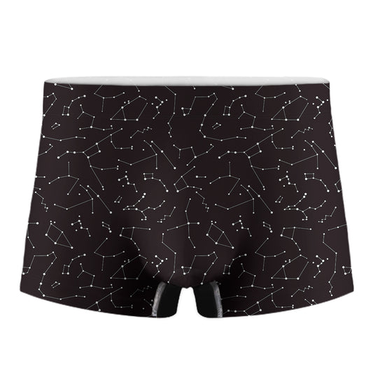 Black And White Constellation Print Men's Boxer Briefs