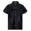 Black And White Constellation Print Men's Short Sleeve Shirt