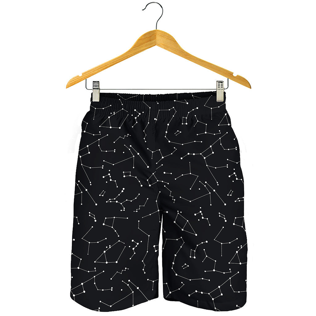 Black And White Constellation Print Men's Shorts