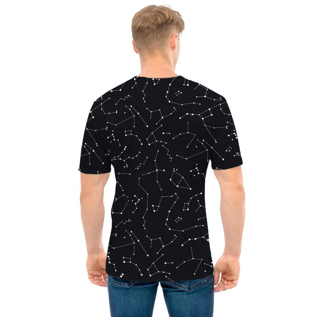 Black And White Constellation Print Men's T-Shirt