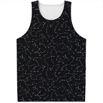 Black And White Constellation Print Men's Tank Top