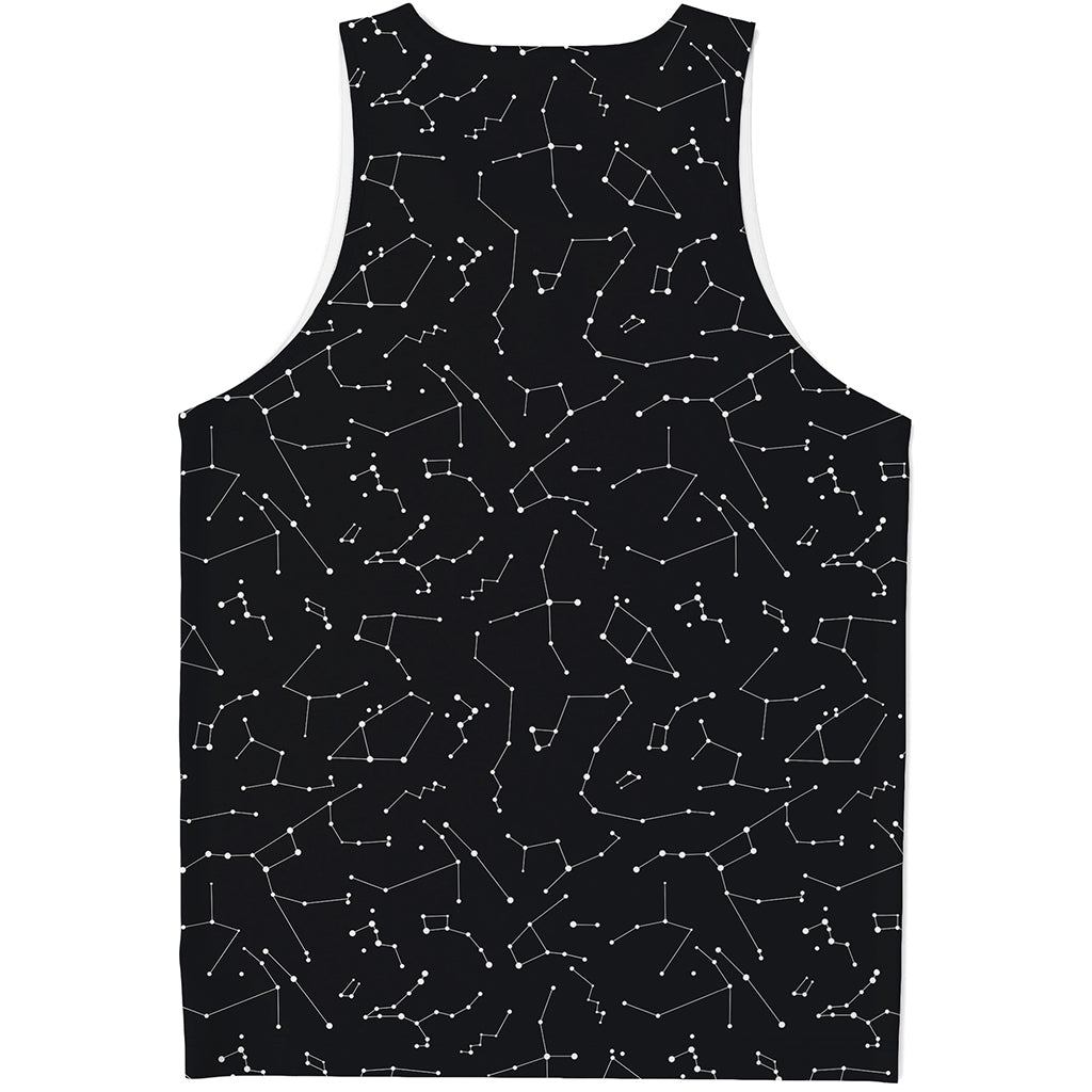 Black And White Constellation Print Men's Tank Top