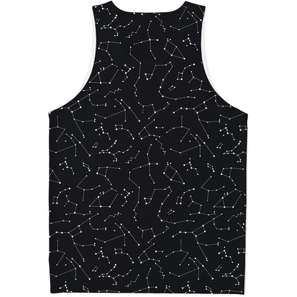 Black And White Constellation Print Men's Tank Top
