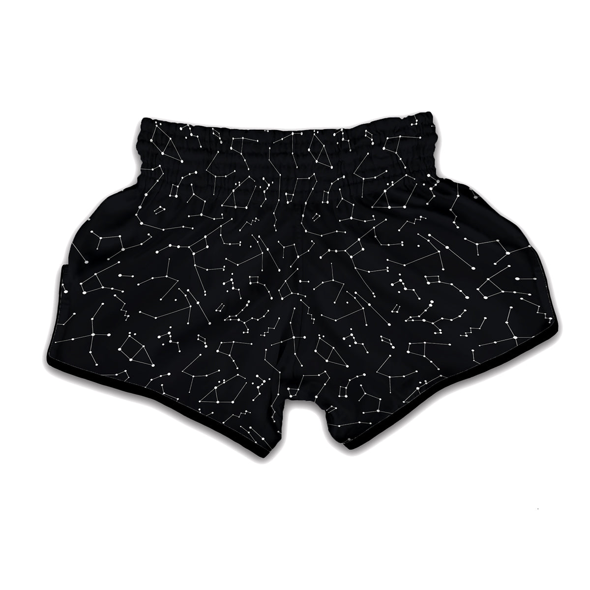 Black And White Constellation Print Muay Thai Boxing Shorts