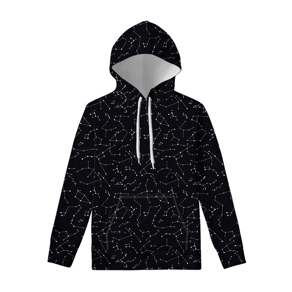 Black And White Constellation Print Pullover Hoodie