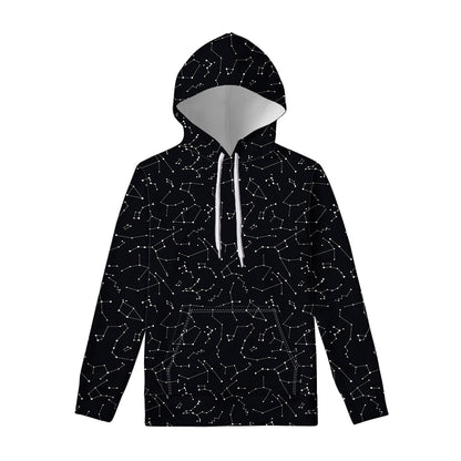 Black And White Constellation Print Pullover Hoodie
