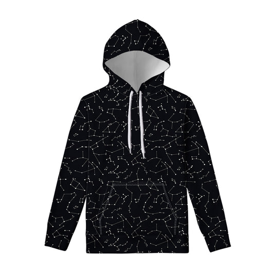Black And White Constellation Print Pullover Hoodie