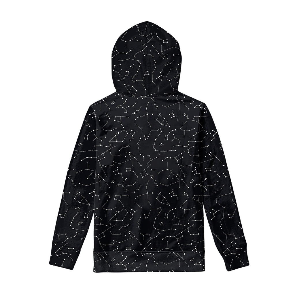 Black And White Constellation Print Pullover Hoodie