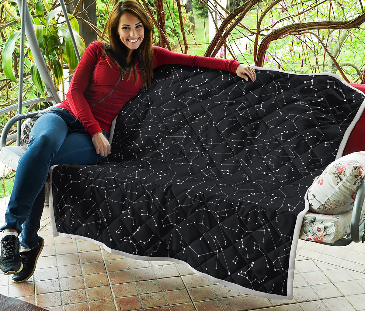 Black And White Constellation Print Quilt