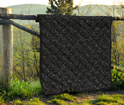 Black And White Constellation Print Quilt