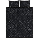 Black And White Constellation Print Quilt Bed Set