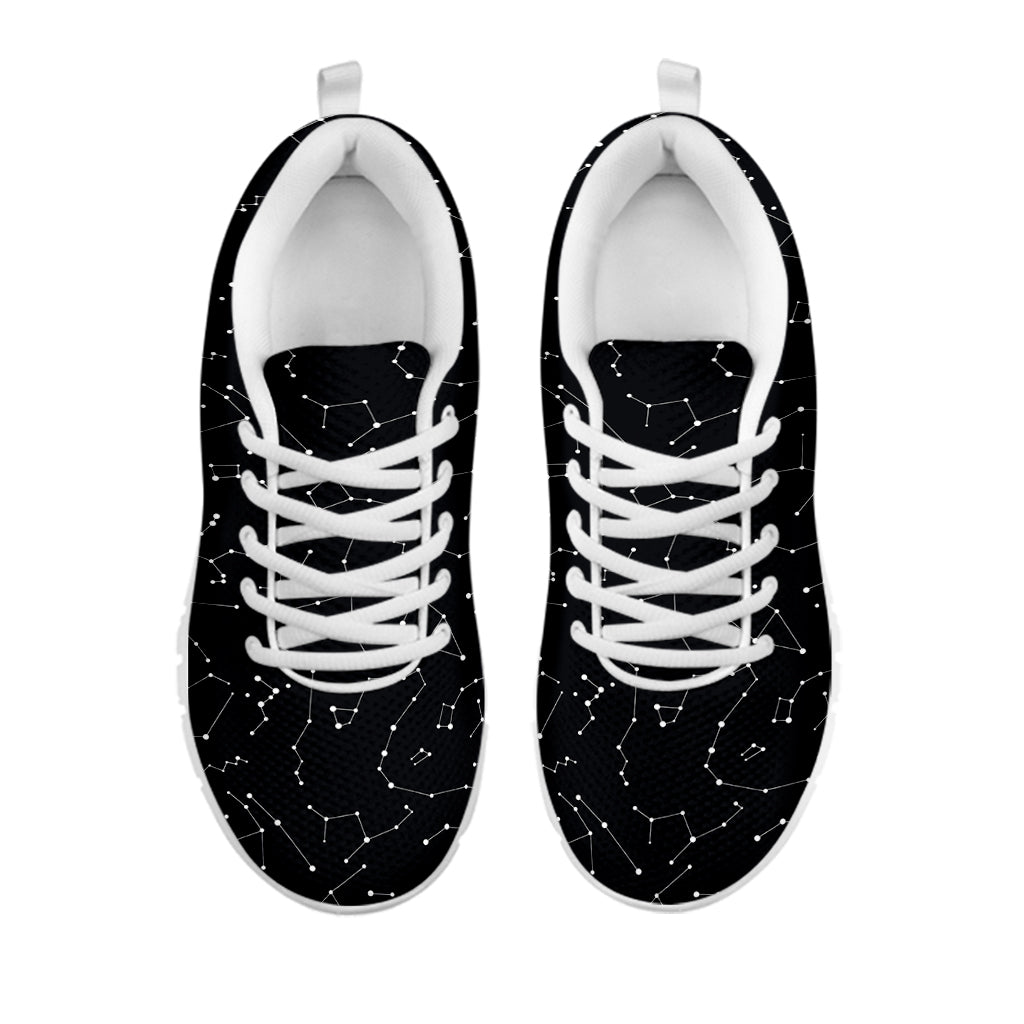 Black And White Constellation Print White Sneakers